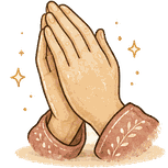 An illustrated pair of praying hands