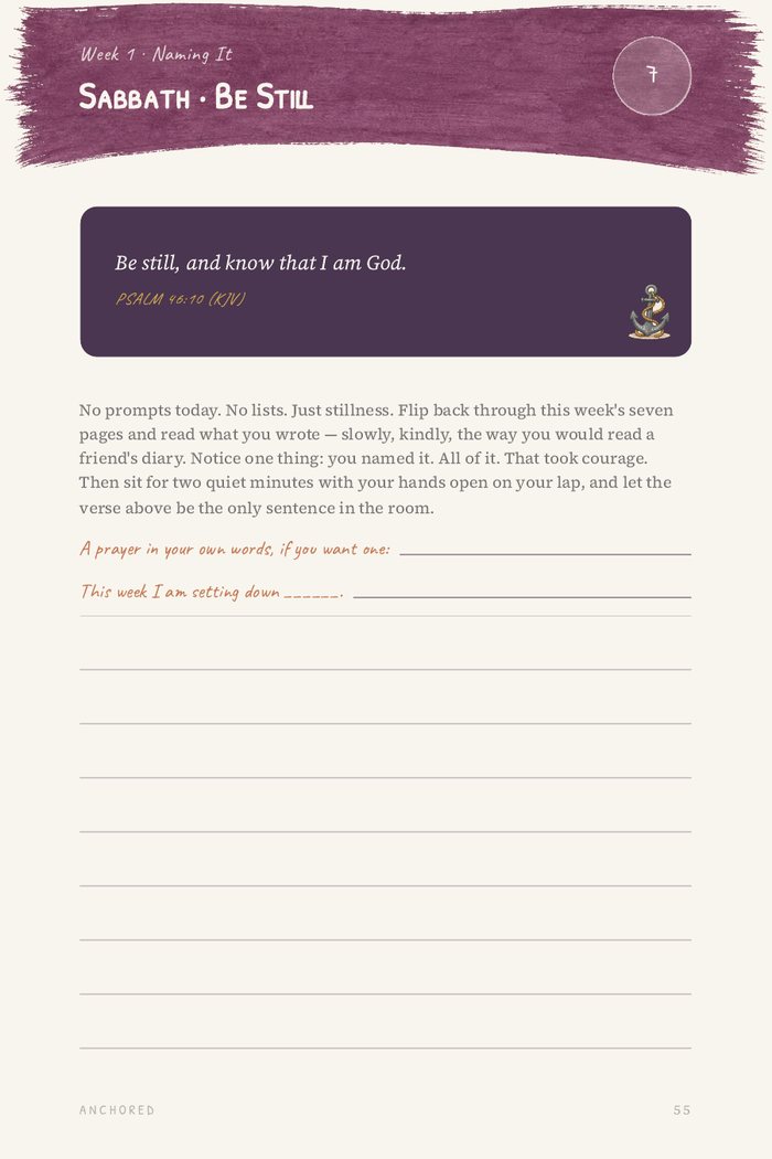 A Sabbath page: one verse, and no prompts at all