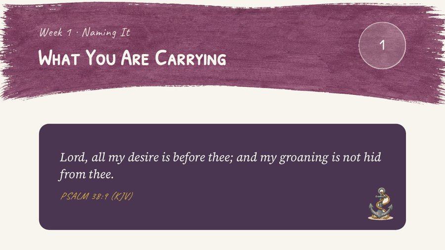 The top of a night page: the week banner and the verse in the King James Version