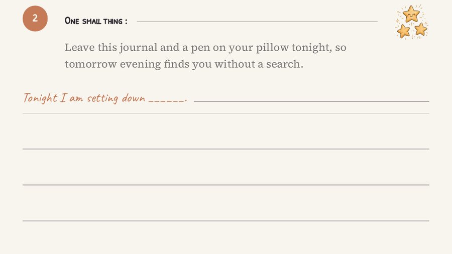 The bottom of a night page: the fill-in line and the ruled writing space