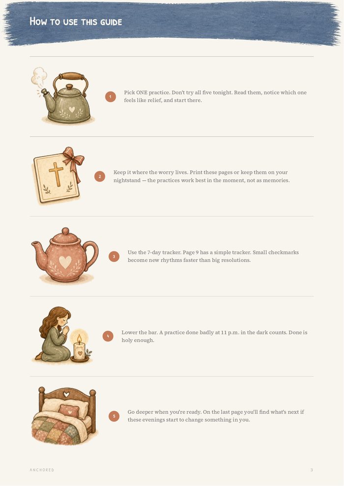 Page three of the guide: how to use it