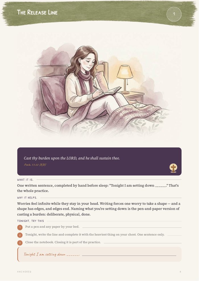 Page four of the guide: The Release Line, in full