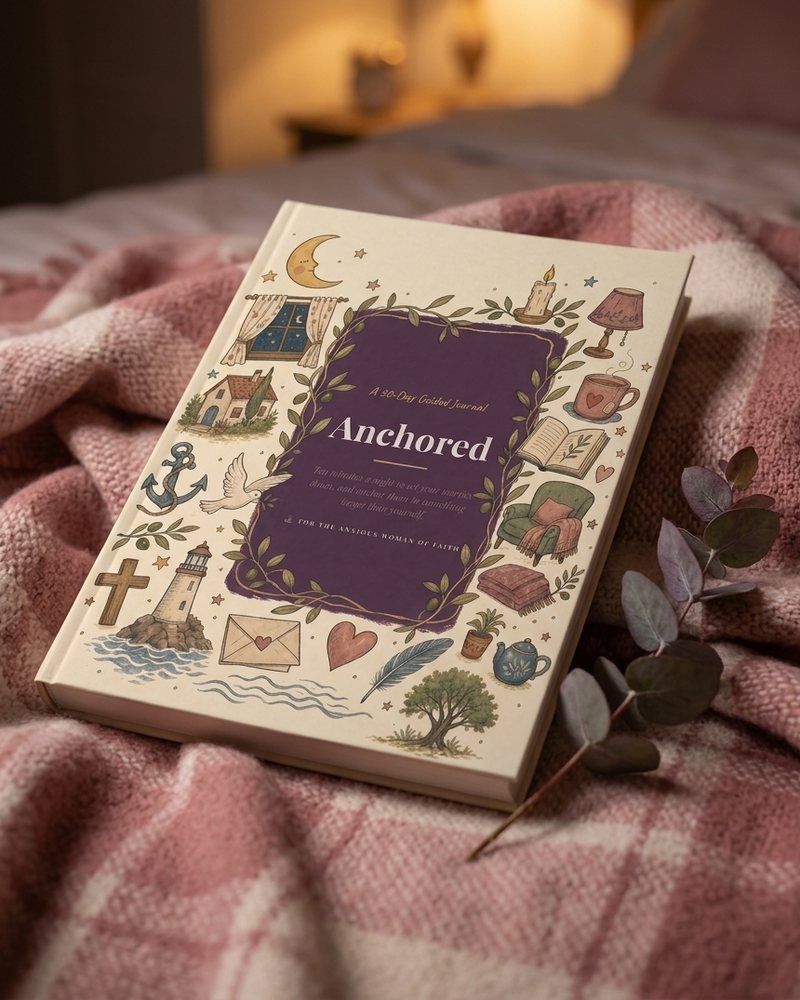Anchored — The 30-Day Edition, lying open on a blanket